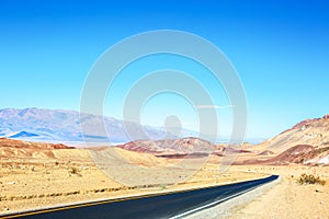 View from Artist`s Drive, Death Valley National Park, Inyo County, California, United States