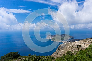View of Assos peninsula in Kefalonia Greece