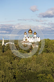 View of the Assumption Cathedral against the blue sky. The city of Yaroslavl, the tourist Golden Ring of Russia