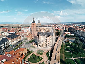 View Of Astorga Cathedral and Episcopal Palace by Gaudi