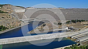 View on the Ataturk Dam in the Euphrates River in Turkey