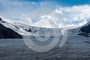 View of Athabasca Glacier along the Icefields Parkway, in the Canadian Rockies, Banff National Park