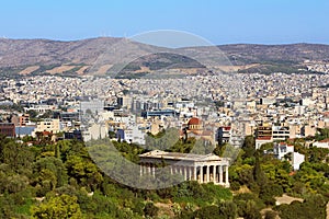 View of Athens city from Acropolis hill, Greece
