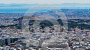 View of Athens City and the Acropolis From Mount Lycabettus, Greece