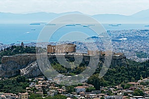 View of Athens City and the Acropolis From Mount Lycabettus, Greece