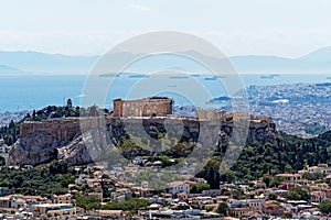 View of Athens City and the Acropolis From Mount Lycabettus, Greece