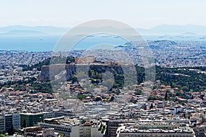 View of Athens City and the Acropolis From Mount Lycabettus, Greece