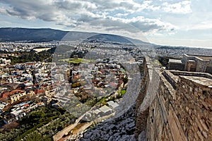 View of Athens city from Akropolis. photo