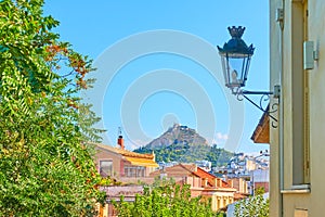 View of Athens city from Plaka district