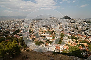 A view of Athnes from Acropolis in Athens, Greece.