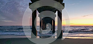 View of Atlantic Ocean under Research Pier OBX