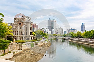 View on the atomic bomb dome in Hiroshima Japan