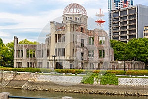 View on the atomic bomb dome in Hiroshima Japan