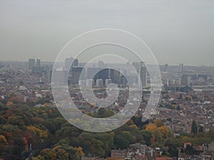 View from The Atomium in Brussels, Belgium. photo