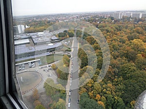 View from The Atomium in Brussels, Belgium. photo
