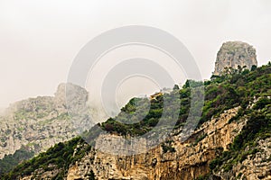 View of Atrani Hillside on the Amalfi Coast in Italy