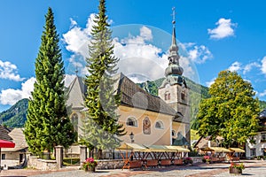 View atthe Church of Our Lady on the White Gravel in Kranjska Gora - Slovenia photo