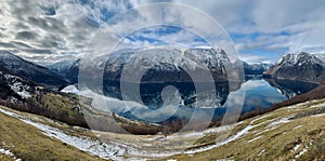 View of an Aurlandsfjord in Norway