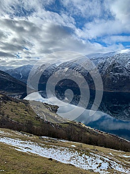 View of an Aurlandsfjord in Norway