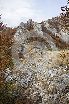 View at autumn countryside near Soko Banja, Serbia