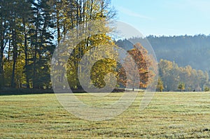 View autumn landscape, southern Bohemia, Czech Republic