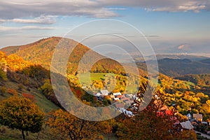 View of autumn mountain landscape