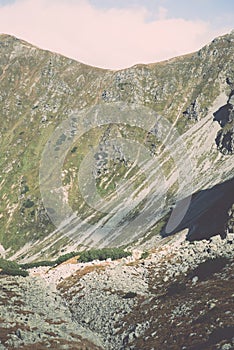 Pohľad na Tatry na Slovensku - vintage efekt