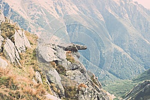 View of Tatra Mountains in Slovakia - vintage effect