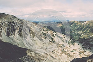 View of Tatra Mountains in Slovakia - vintage effect