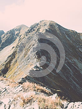 Pohľad na Tatry na Slovensku - vintage efekt