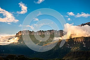 View of the Auyantepui. La Gran Sabana plain at kamarata valley