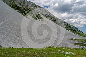 View of avalanche barrier in the Austrian Alps