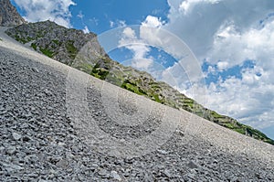 View of avalanche barrier in the Austrian Alps