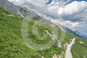 View of avalanche barrier in the Austrian Alps