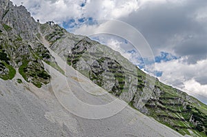 View of avalanche barrier in the Austrian Alps