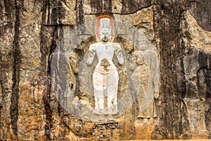 View at Avalokitesvara of Buduruwagala - ancient buddhist temple in Sri Lanka