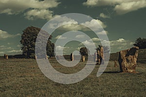 View at Avebury Henge and stone circle