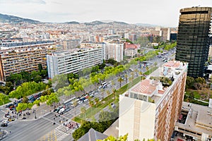 View on avenue Diagonal in Barcelona