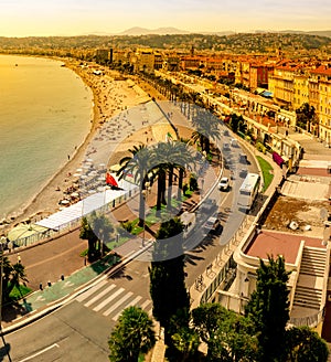 View on Azure coast in Nice
