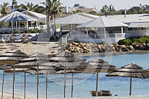 A view of a azzure water and Nissi beach in Aiya Napa, Cyprus