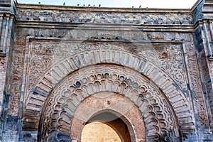 View of Bab Agnaou stone gate near Kasbah in Marrakech