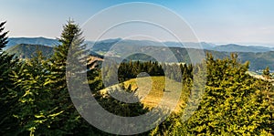 View from Baba hill above Durcina village in Lucanska Mala Fatra mountains in Slovakia