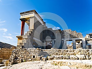 View from the back side of northern entrance to Knossos palace