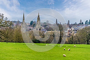 A view back towards the town from the outskirts of Stamford, Lincolnshire, UK