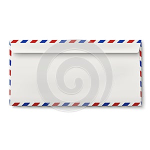 View of backside of slightly opened DL air mail envelope