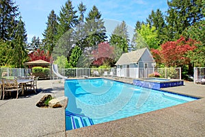 View of backyard with swimming pool