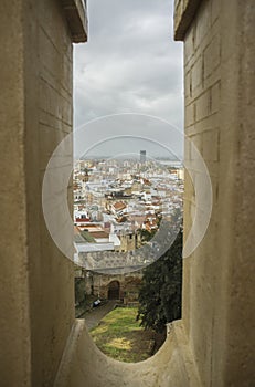 View of Badajoz from Santa Maria Tower battlement. The highest point in the city. Badajoz, Spain