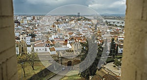 View of Badajoz from Santa Maria Tower battlement. The highest point in the city. Badajoz, Spain