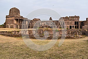 View of Badal Mahal and Rani Talab, This is a protected monument and an ancient heritage, Raisen Fort