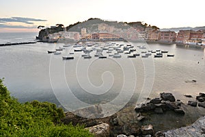 View of Baia del Silenzio. Sestri Levante. Liguria, Italy photo